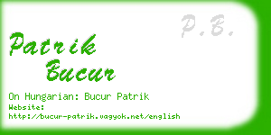 patrik bucur business card